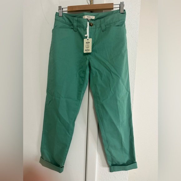 Fossil women’s kat teal comfy ankle pants in size 0 NWT - Picture 1 of 10